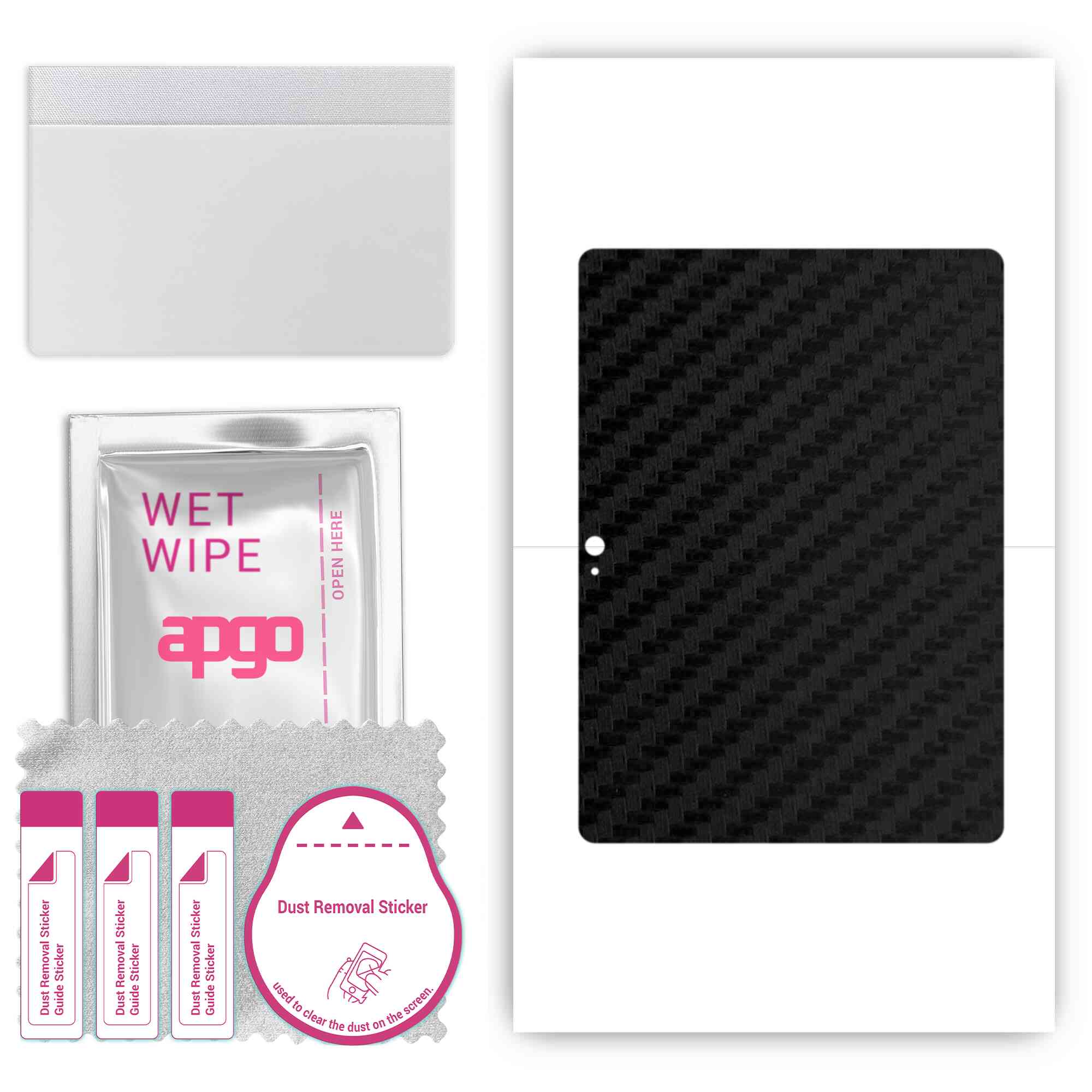 

apgo Protective Skin Sticker for the back compatible with Huawei MediaPad M2 10.0, Wrap Film, Foil, Vinyl - Pattern Carbon Black