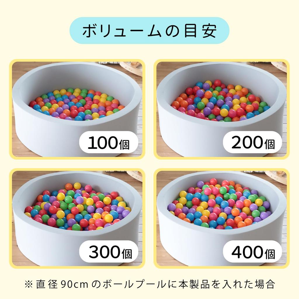 Coccoro Färgade Bollar, 6cm Bollhav med Förvaringspåse (5 Pastellfärger, 200 Bollar)