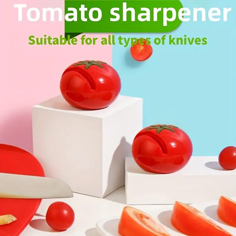 1 stk, Knivsliber, Knivslibeværktøj, Mini Sød Kreativ Tomatformet Slibesten, Knivsliber, Køkkenredskaber