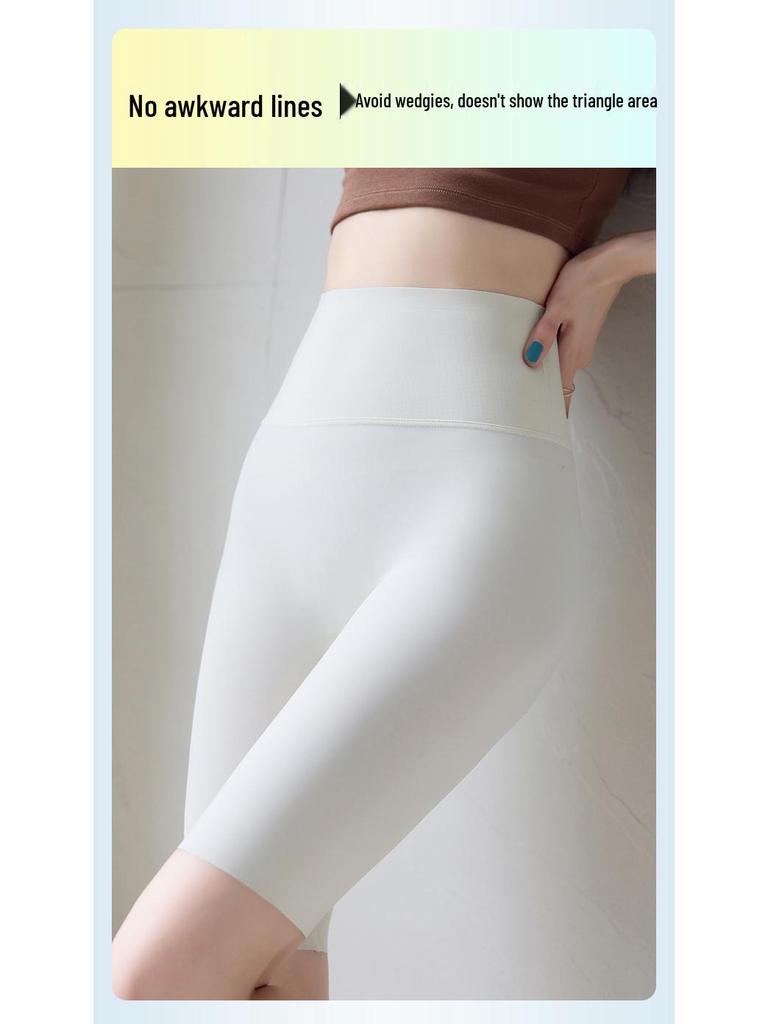 White 2024 Women's Shark Style Cycling Shorts: Summer Thin, Tummy Control & Hip Lift Yoga Leggings