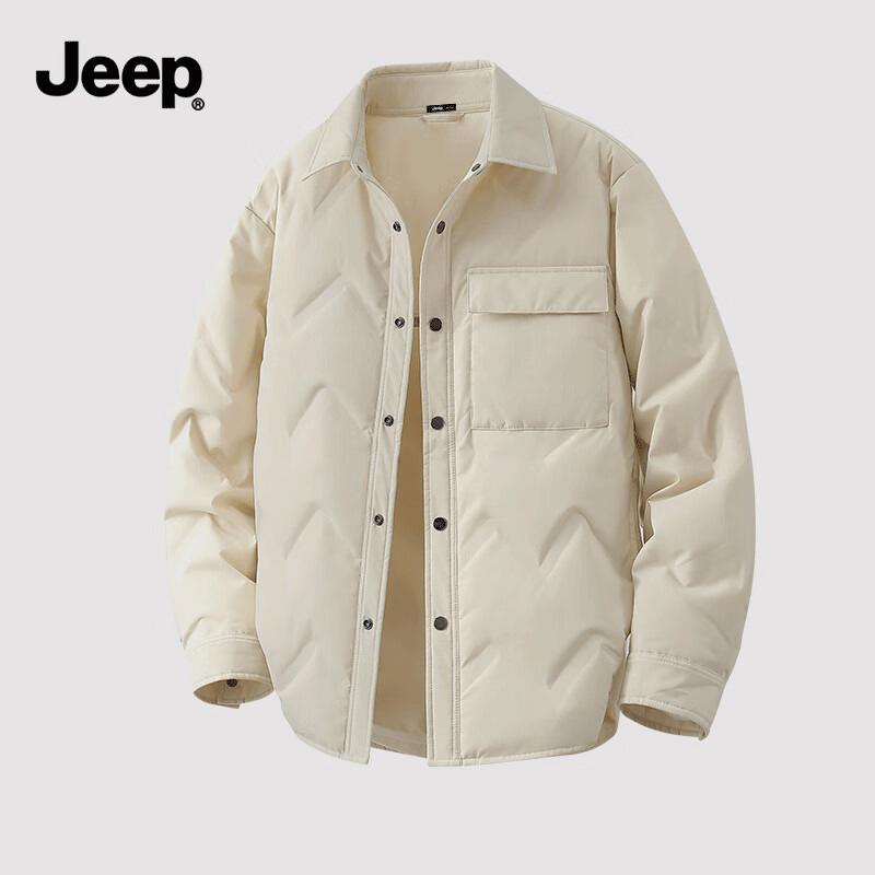 JEEP Men s Shirt Collar Lightweight Down Jacket 4XL