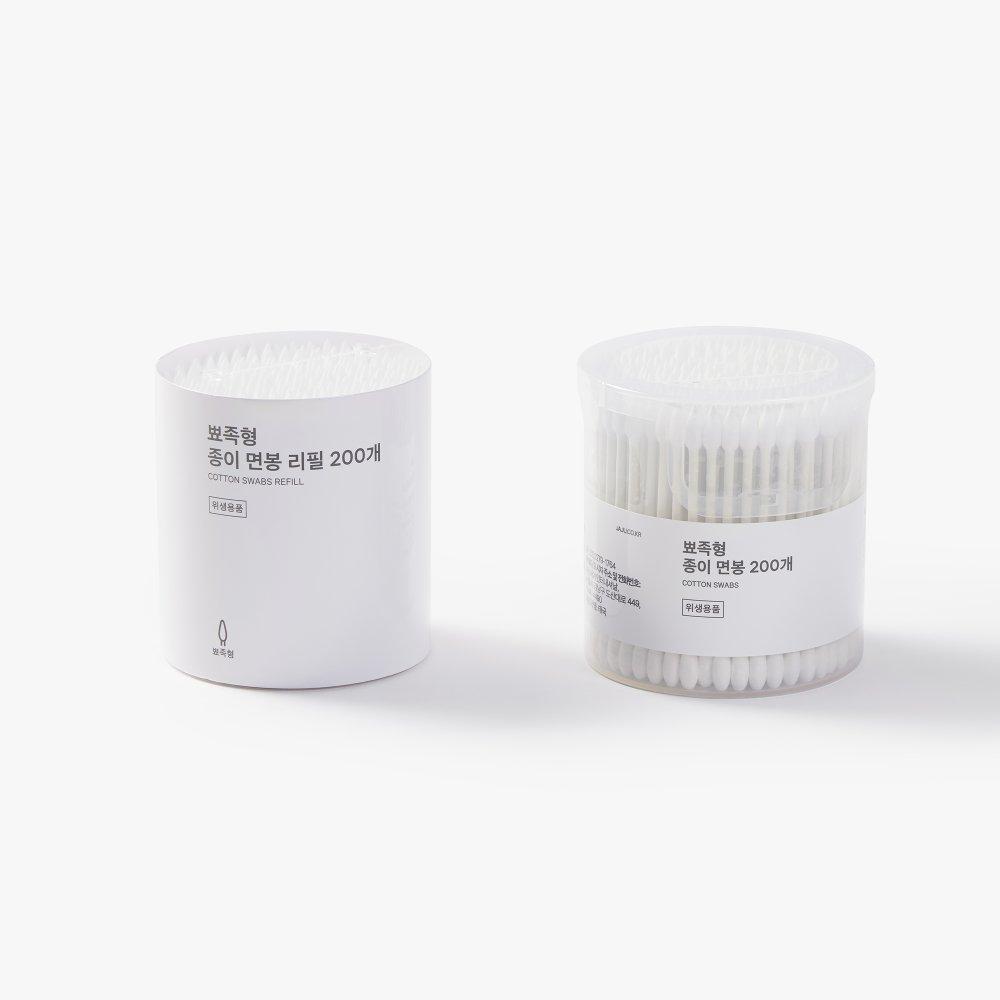 200 pointed paper cotton swab refills