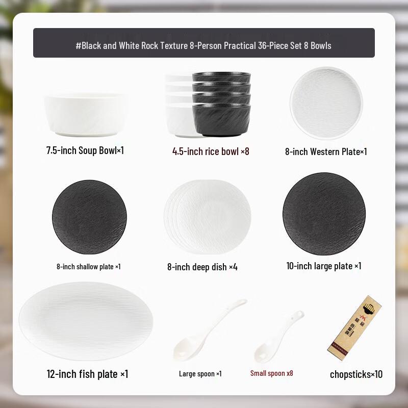 Kangmo Frosted Matte Ceramic 36-Piece Dinnerware Set