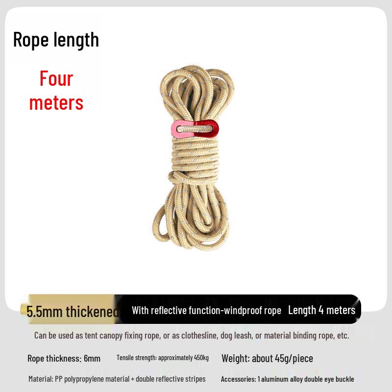 Adjustable Reflective Windproof Camping Tent Rope Pulley System