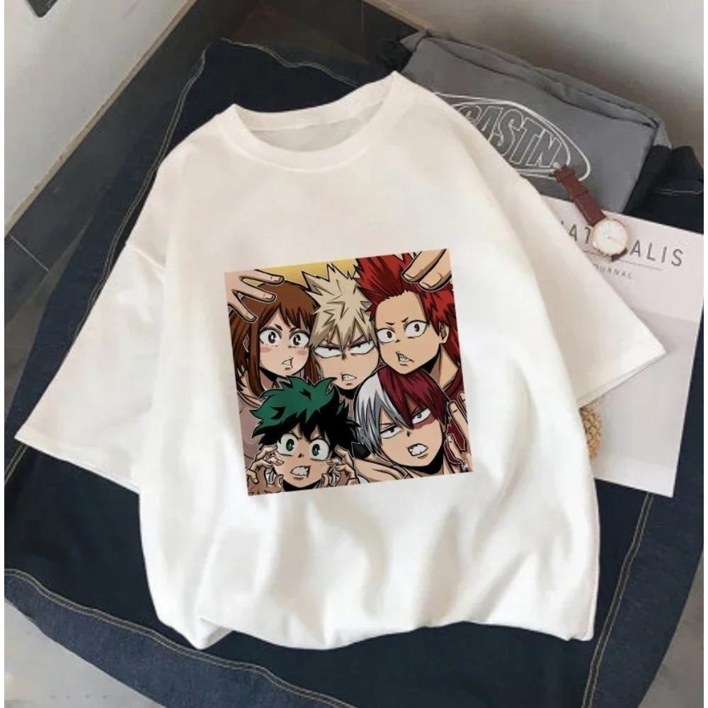 My Hero Academia Main Characters Manga Panel T-Shirt, Unisex Anime Streetwear Tee, 100% Cotton Casual Short Sleeve Top