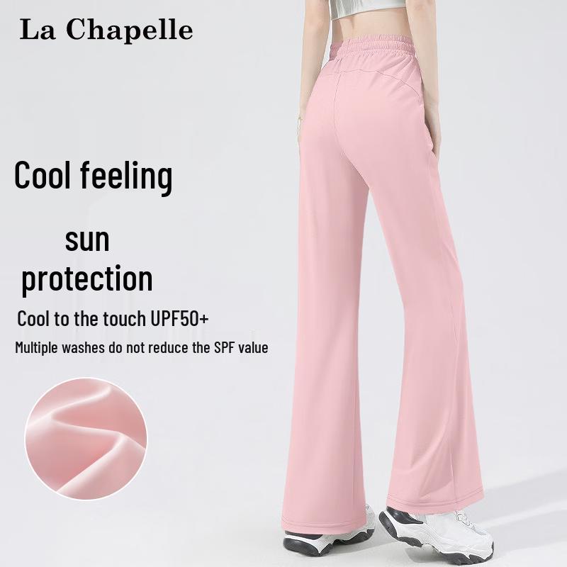 La Chapelle Women s Cooling UV Protection High-Waist Flare Wide-Leg Pants 2XL