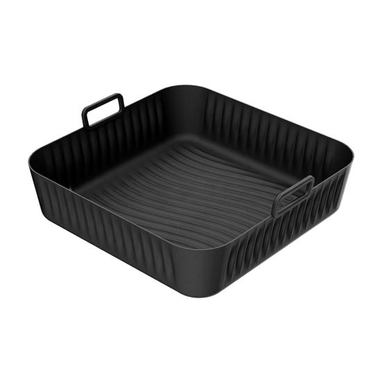 

Square Silicone Air Fryer Liner Reusable Non-Stick Mat for COSORI 5QT/6QT Fits Square Baskets Heat Resistant Dishwasher Safe Air Fryer Accessory чорний