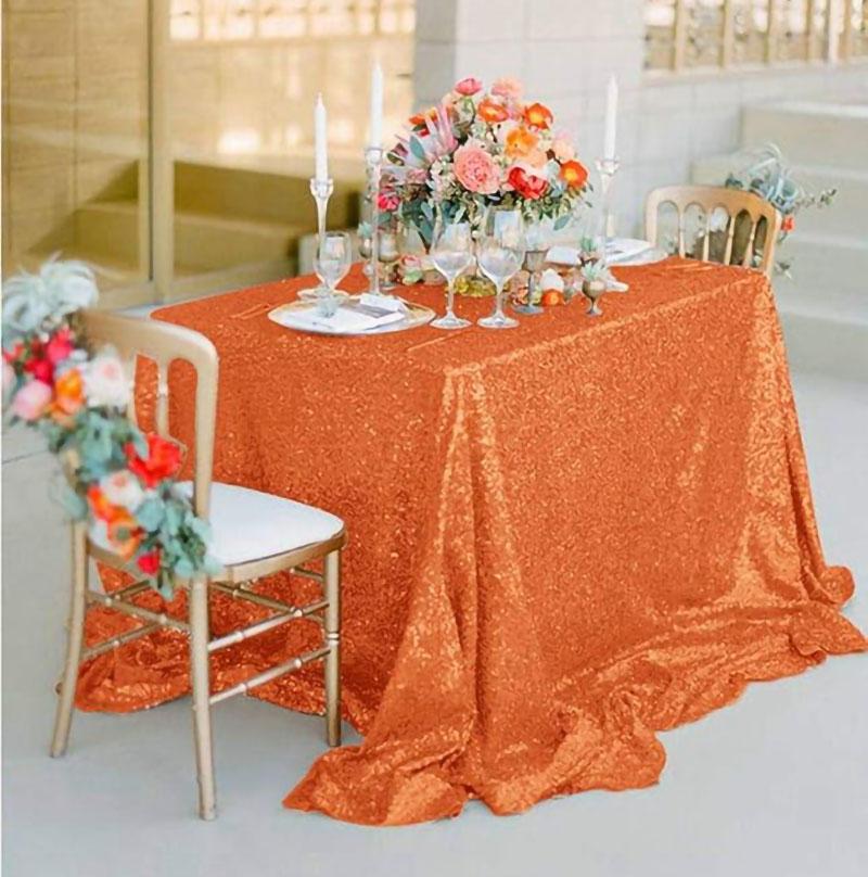 Sequin Table Cloth Shiny Glitter Tablecloth Birthday Wedding Baby Shower Party Christmas Home Sparkling Table Decoration