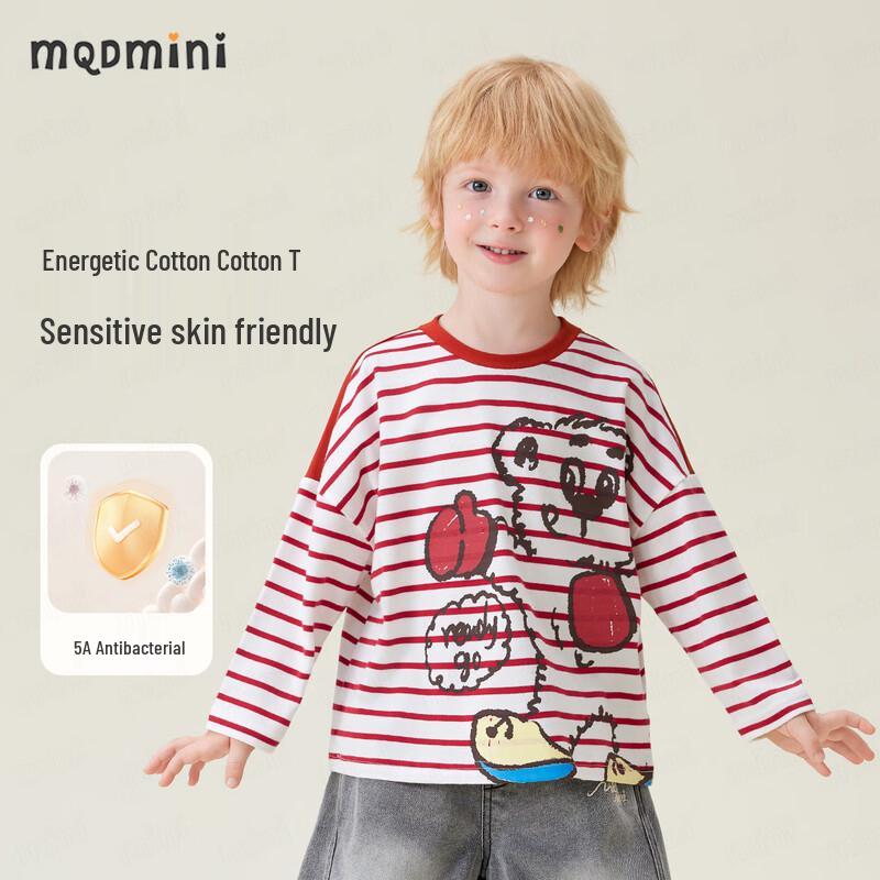 MQDMINI Boys  Striped Bear Long-Sleeve T-Shirt 100cm