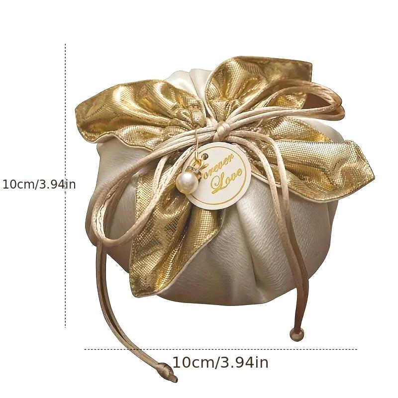 10Pcs Luxury Packing Drawstring Velvet Pouch Silk Gift Bag For Jewelry Wedding Candy Boxes With Pearl String Decor Favors Bags