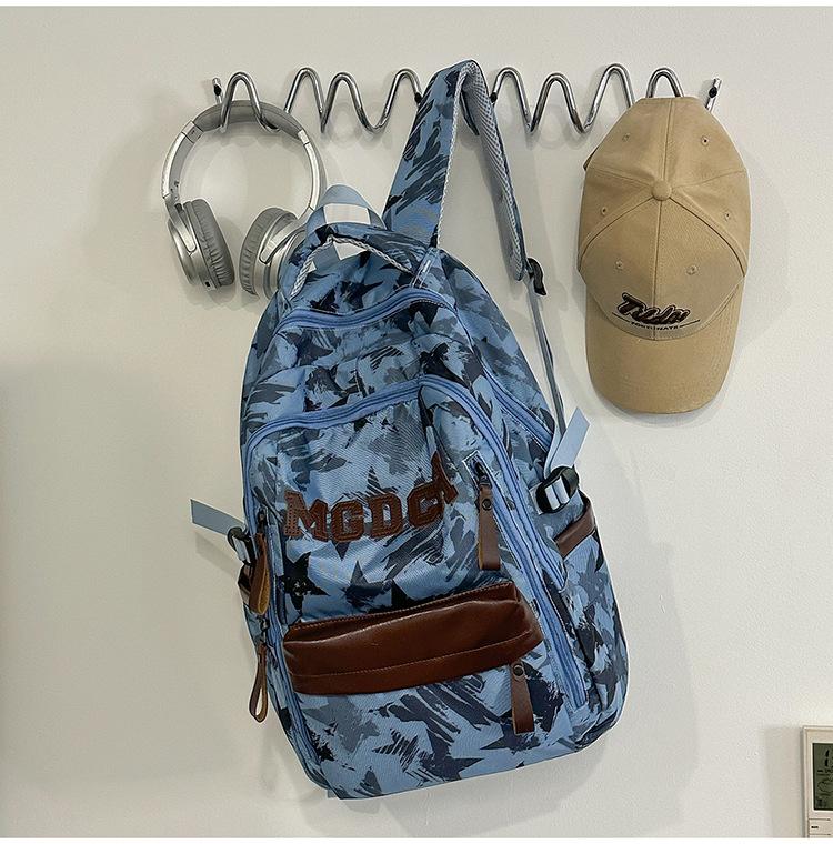 Schoolbag new street feel cool niche camouflage backpack junior high school students class holiday play to reduce the burden leisure bag