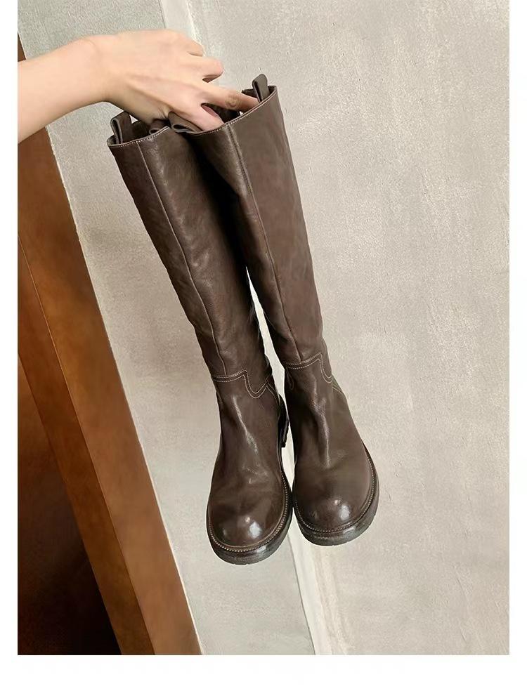 

In stock! Grape mother has the same washed boots, knight boots, women s autumn and winter thick heel round head medium and high boots, and women s bo 40