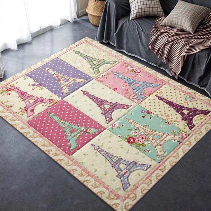 2025 New Paris Eiffel Tower Carpet Rug for Living Room Bedroom Home Sofa Decoration,Kids play Non-slip Floor Mat91