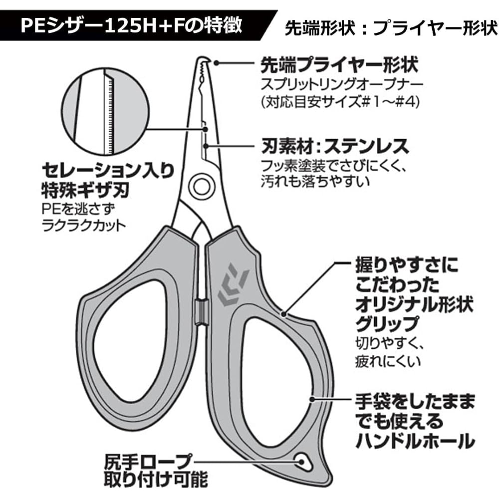 Daiwa PE Scissors 125H+F Navy Color Durable Fishing Tool