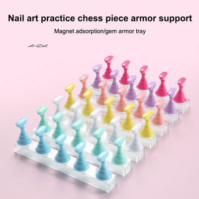 1 Conjunto Colorido de Suporte Magnético de Plástico para Exibição de Unhas Pontas Suporte Placa de Treinamento de Unhas para Iniciantes para Prática Manicure Salão