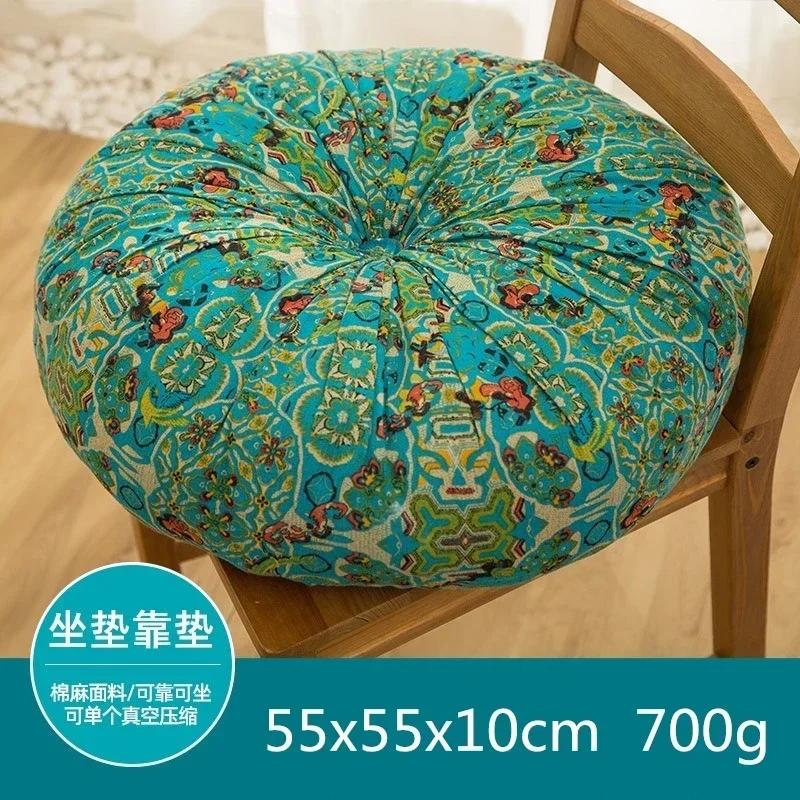 Cotton Linen Retro Style Meditation Seat Cushion Home Living Room Bedroom Floor Decorate Circular Square Thick Chair Cushion