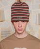 UNALLOYED Logo Striped Beanie / Khaki
