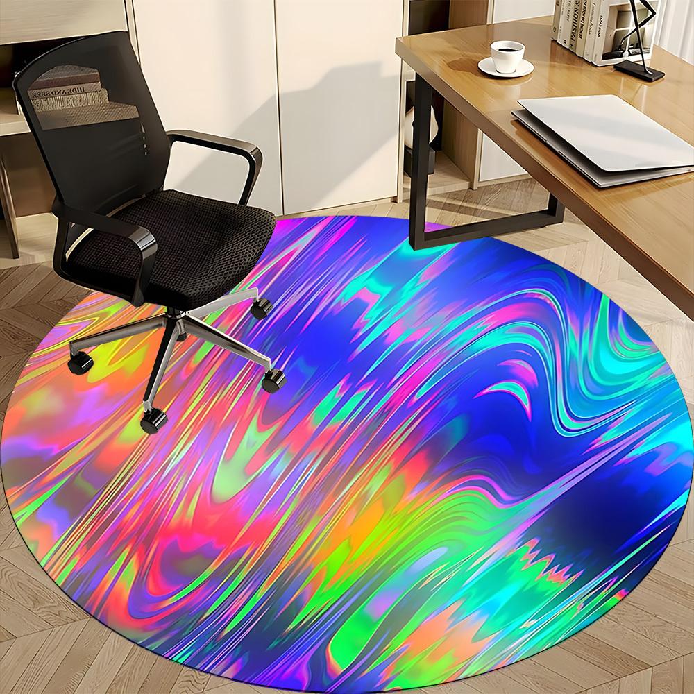 1pc Colorful Swirls Chair Carpet for Office, Non slip, Soft and Durable Office Rug