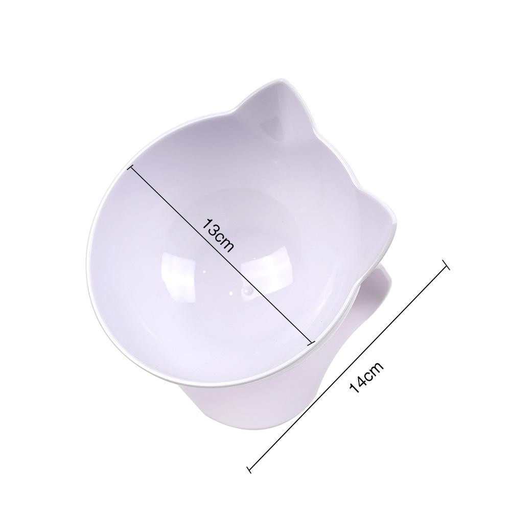 Non-Slip Double Cat Bowl with Elevated Design and Cat Ear Shaped for Pet Food