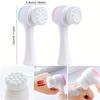 Silica Gel Facial Brush Double Sided Facial Cleanser Blackhead Removing Product Pore Cleaner Exfoliating Facial Brush Face Brush
