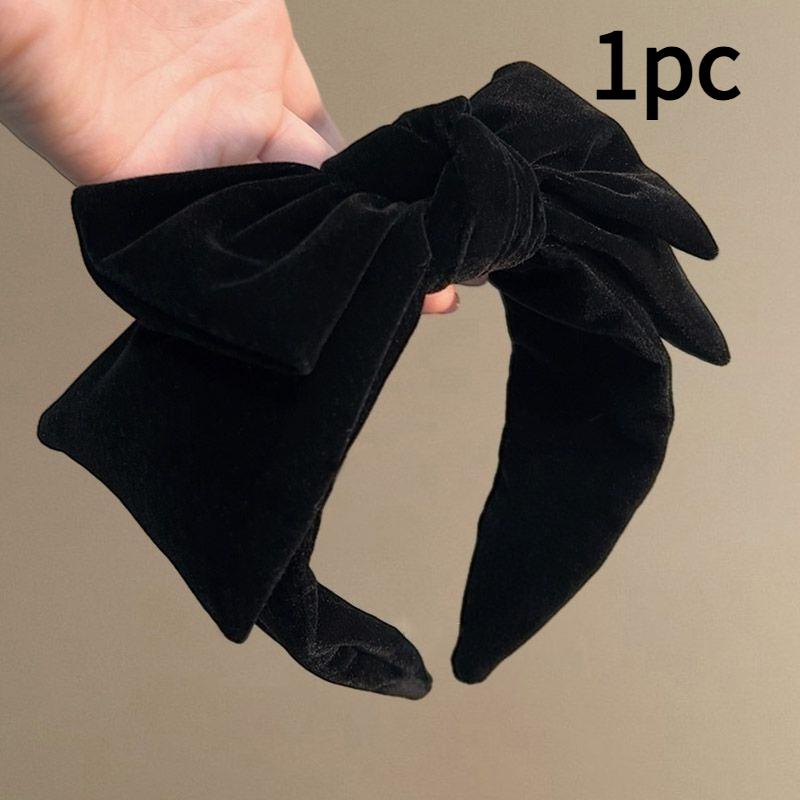1pc The large-sized velvet bow hairband for the winter and autumn season is suitable for party decorations or daily use.