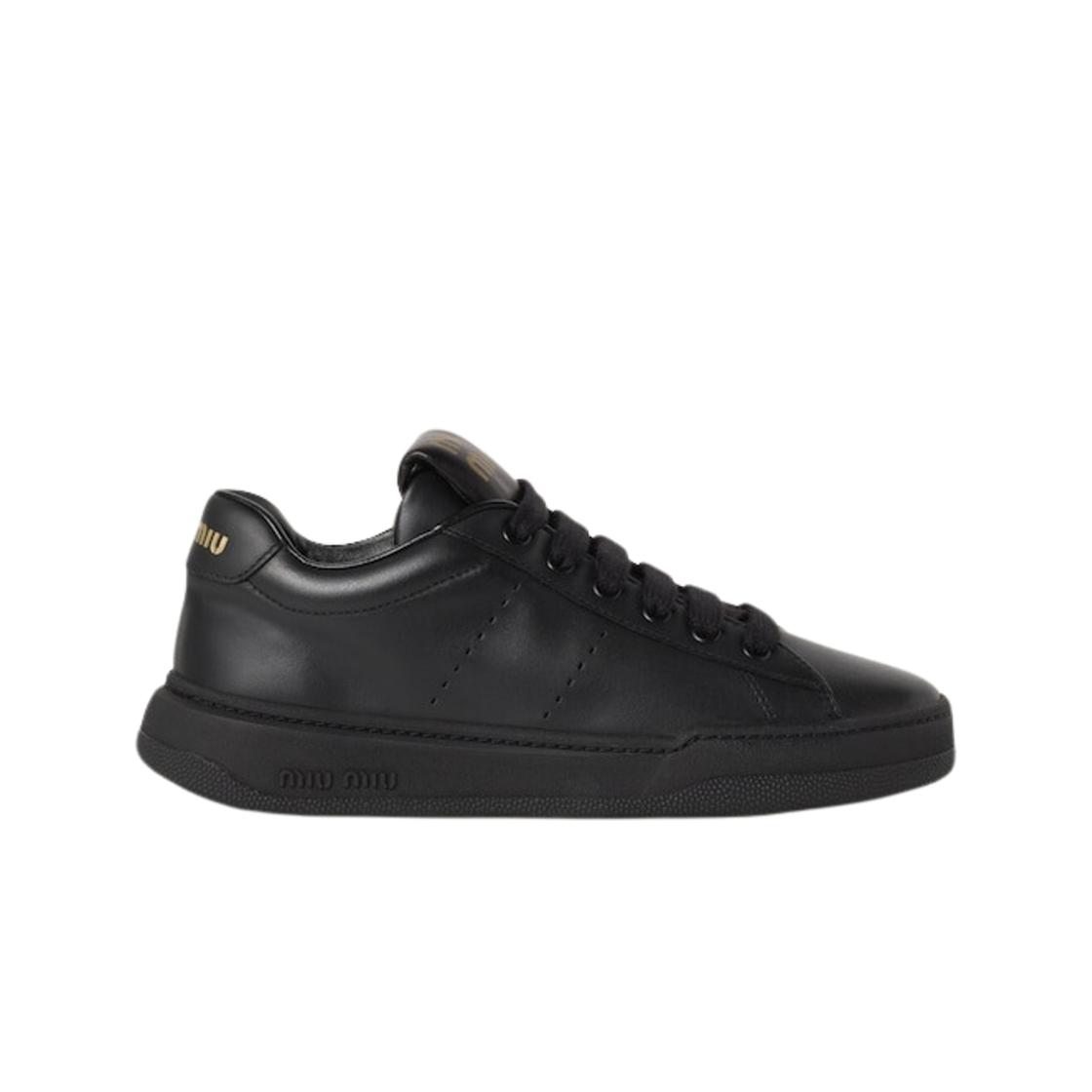 

(w) Miu Miu Leather Trainers Sneakers Black EU 38W
