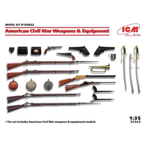 ICM 1/35 American Civil War Weapons & Equipment Set Plastic Model Kit 35022