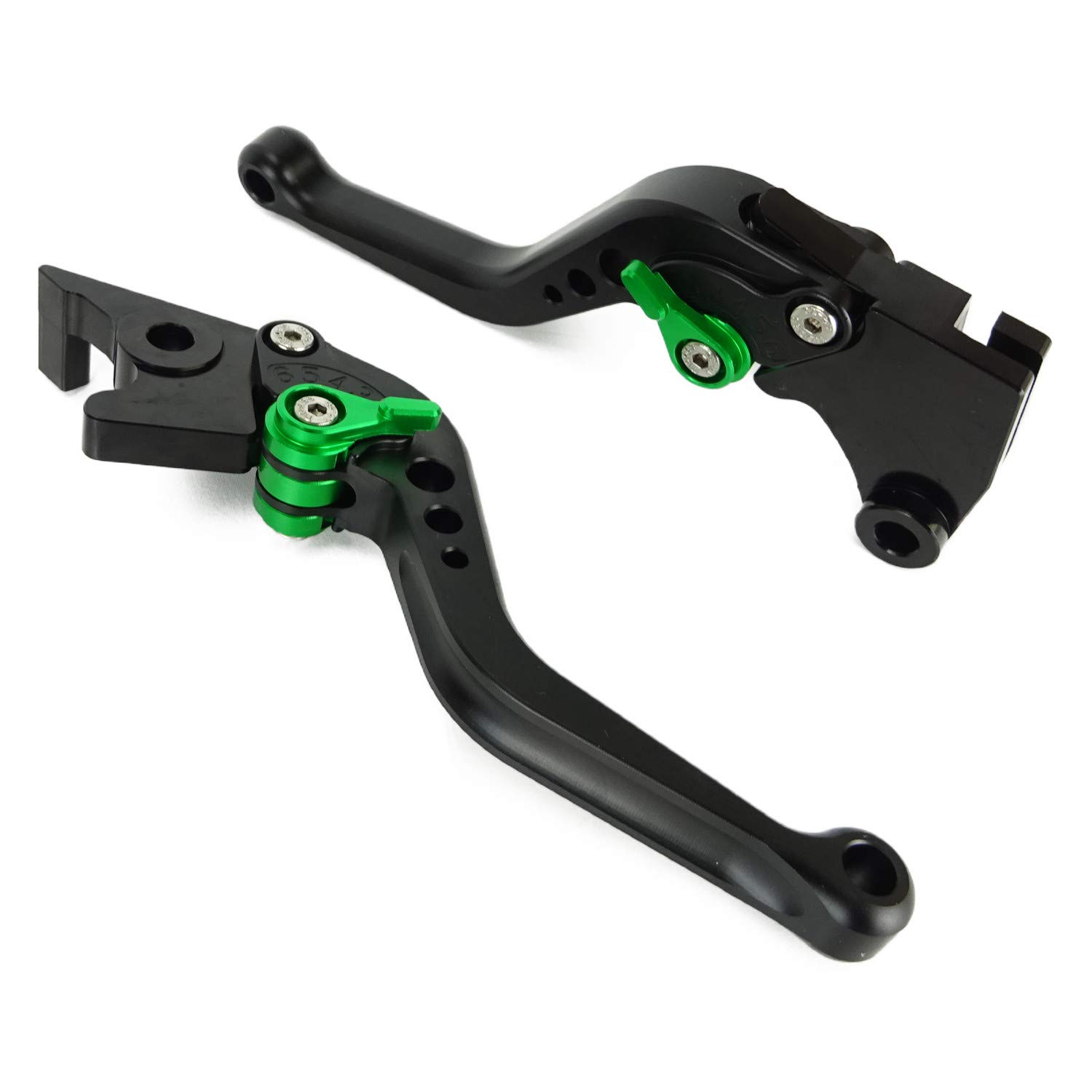 

K119 Черный Kawasaki Короткий Совместимый с Ninja Ninja (зеленый) Рычаги тормоза/сцепления, 6-уровневая регулировка, 250, 400, Z250, Z400, Versys-X250 и т.д.