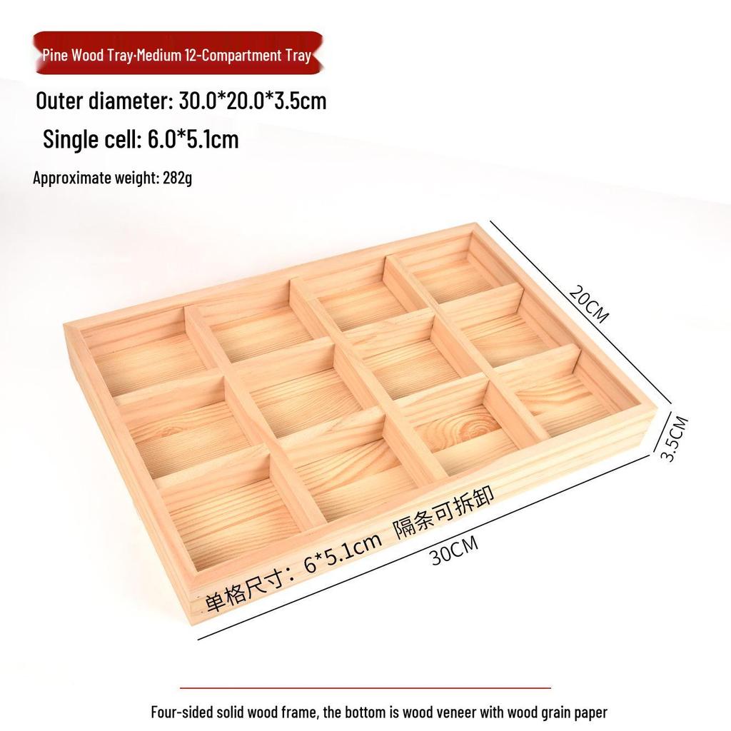 Japanese Style Solid Pine Wood Jewelry Display Tray