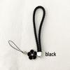 Camellia Four-Leaf Clover PU Leather Phone Wrist Lanyard with Nylon Woven Cord and Phone Case Pendant