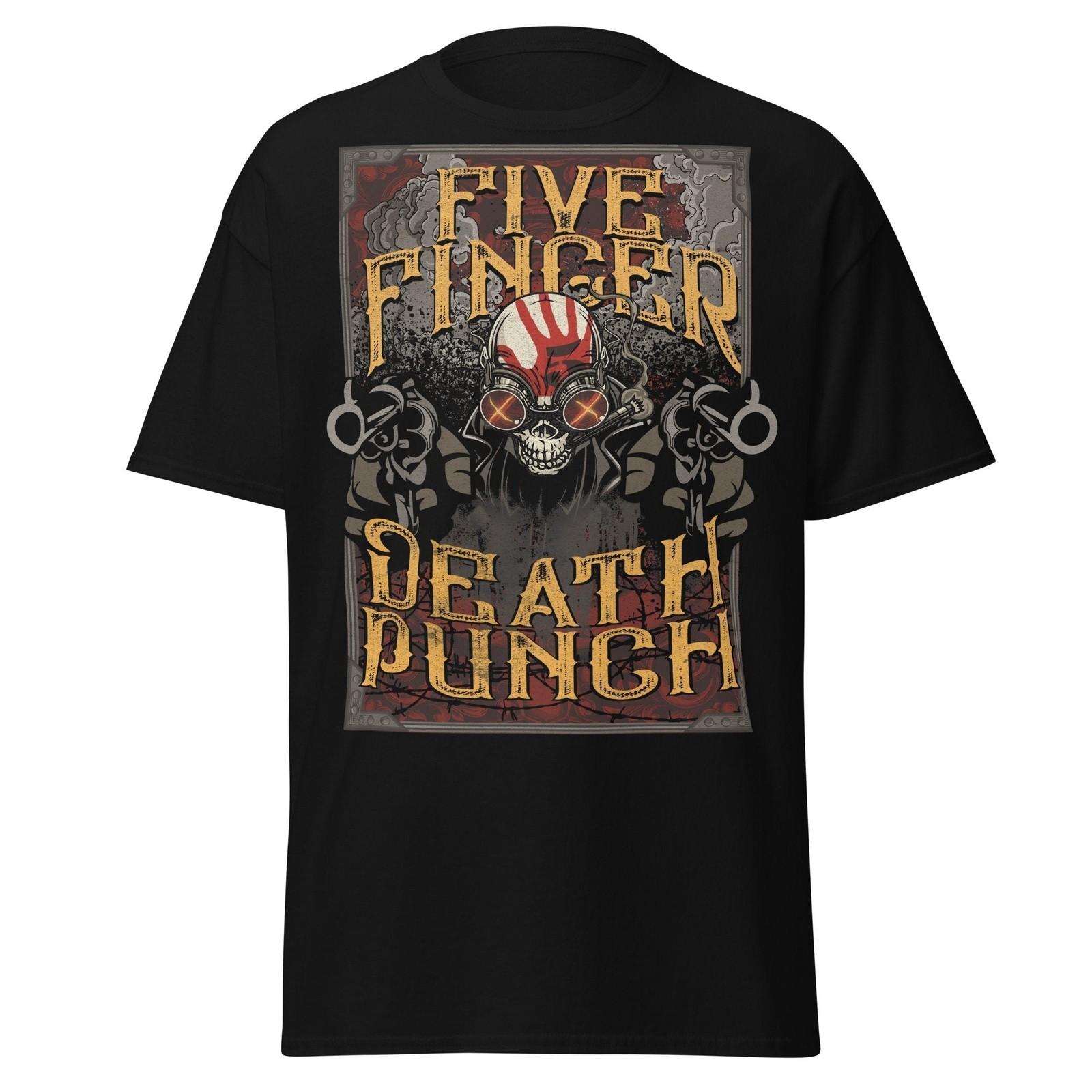 Stakes Five Finger Death Punch Barrels Jumbo Print T-shirt T-Shirt Black New M