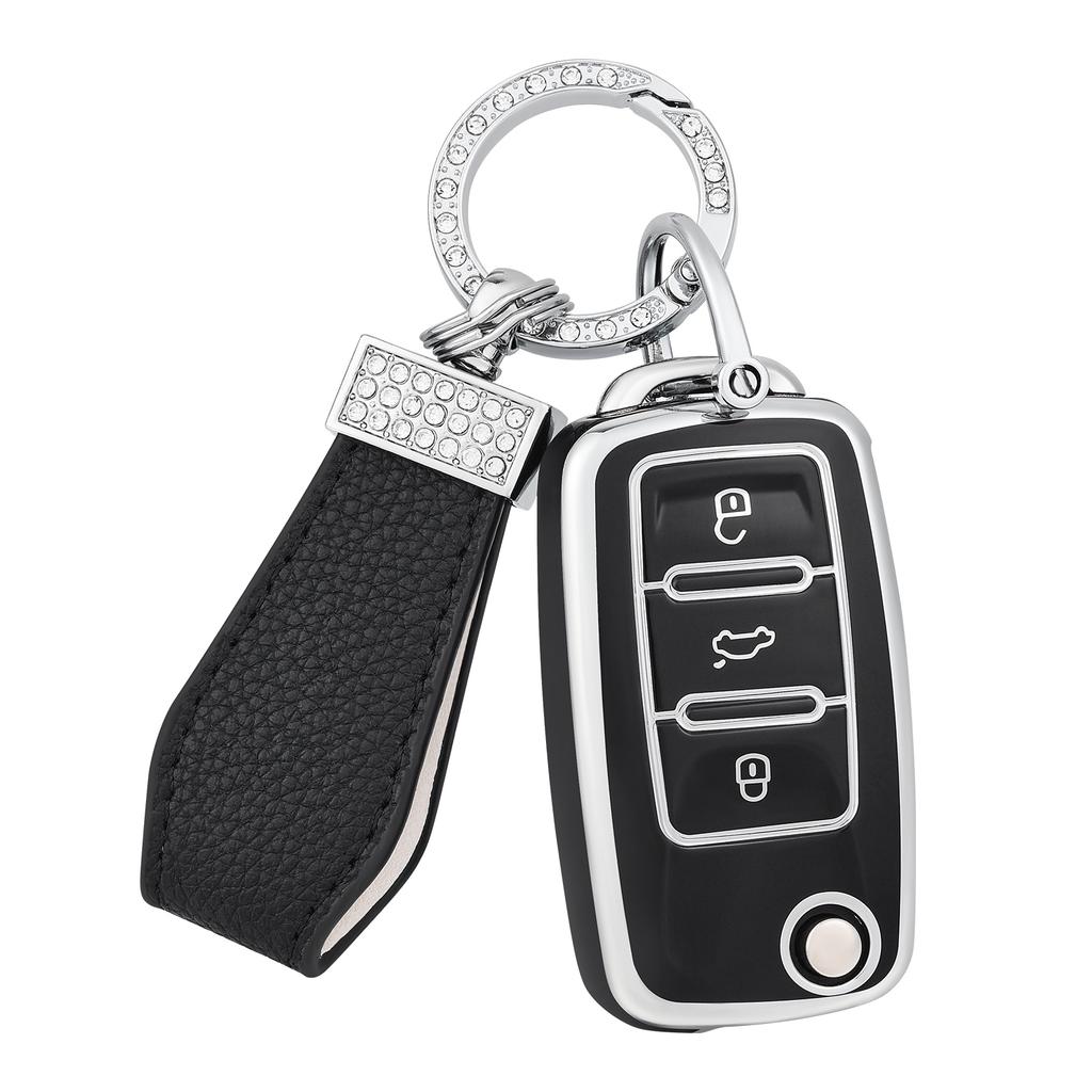 For Volkswagen Keycases With Diamond Crown Keychain Lavida, Bora, Tiguan, Santana, Sagitar, Lingdu, Jetta, Tange Shell, Buckle