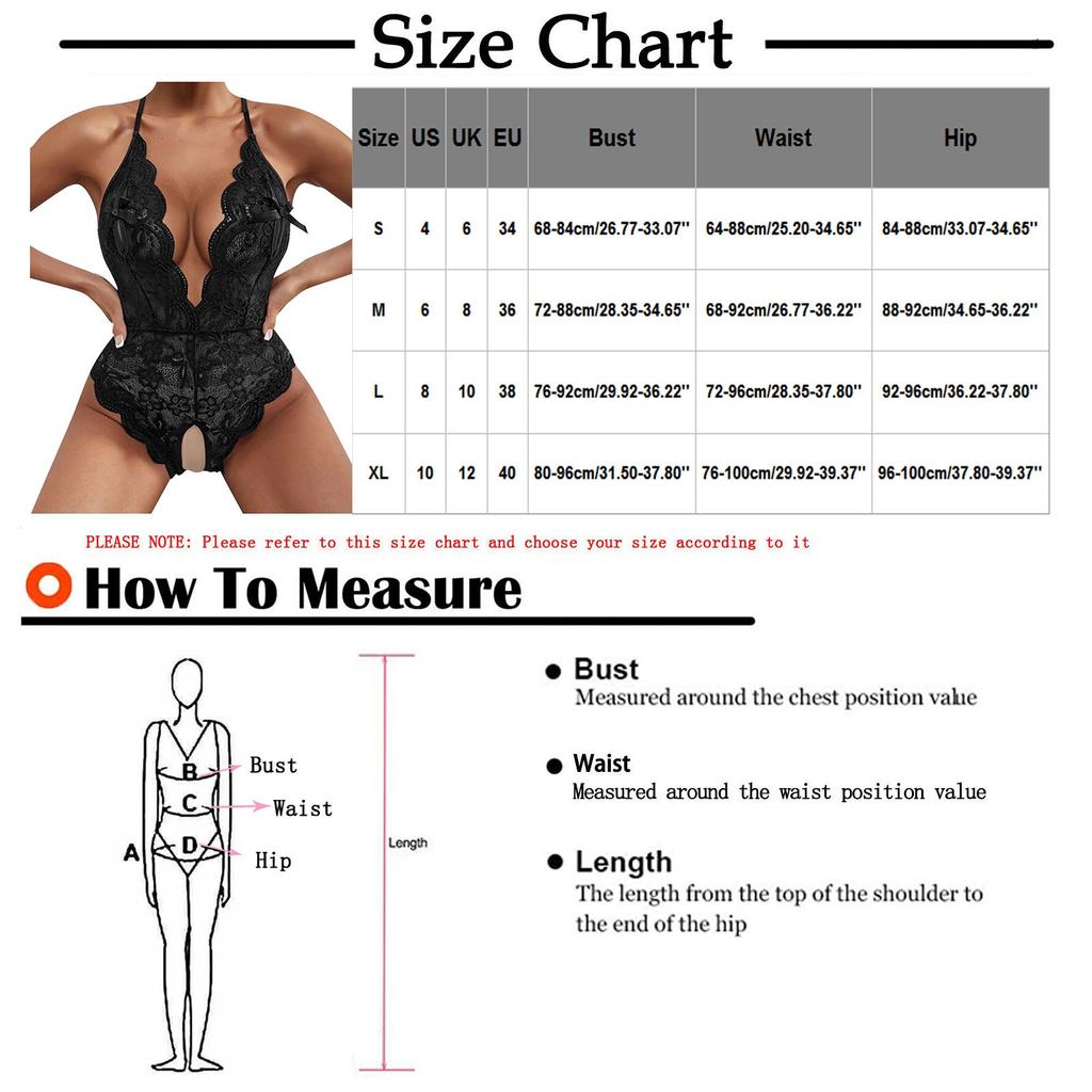 Women's Sexy Lace  Siamese Deep V Sexy  Slit Erotic Lingerie