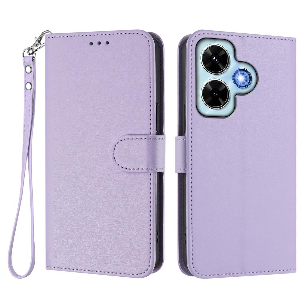 For Xiaomi Redmi Note 13 4G Leather Case Wallet Stand Phone Cover with Wrist Strap