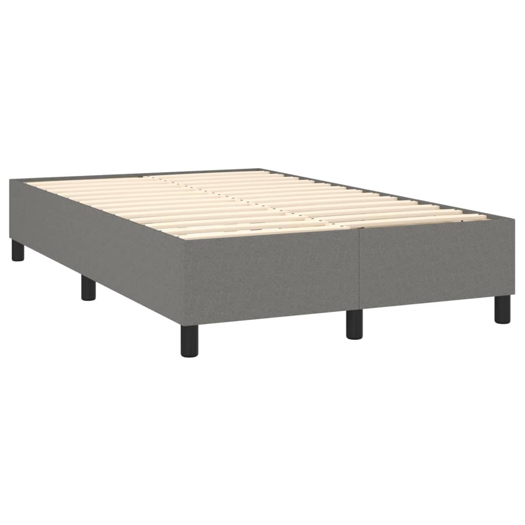 Box Spring Bed with Mattress Dark Gray 140 x 190 cm Fabric