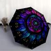 1PC Mandala Design Folding Umbrella with 8 Frames, Automatic Open, Durable Frame, Quality Craftsmanship yy250912078