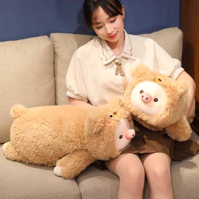 3Sizes Pig Wear Bear Clothes Plush Toy Soft Creative Pig Pillow Room Sofa Decoration Cushion Birthday Gifts