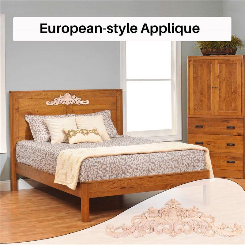 ABJI-Carving Natural Wood Appliques For Furniture Cabinet Unpainted Wooden Mouldings Decal Vintage Home Decor Decorative