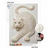 5D DIY Pearl Diamond Painting Kit White Tiger Full Drill Embroidery Mosaic Art Home Wall Decor Gift
