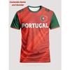 3D Geprinte Portugal Jerseys Gepersonaliseerd T-shirt Voor Mannen Voetbalpatroon T-shirts Casual Uniform Sport O-hals T-shirts Losse Tops