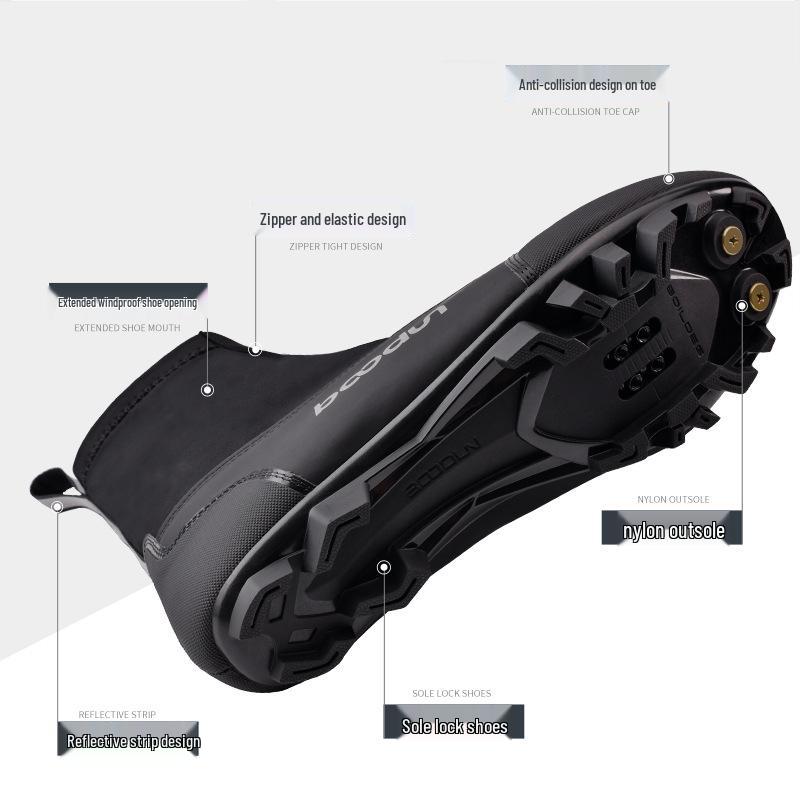 Boton Winter Cycling Boots: Warm, Windproof, Nylon, Reflective Mountain Riding Shoes