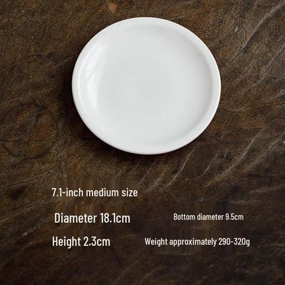 Ru Han White Ceramic Divided Dumpling Plate