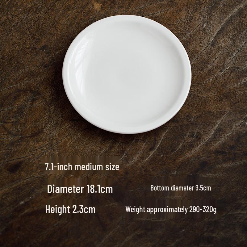 Ru Han White Ceramic Divided Dumpling Plate