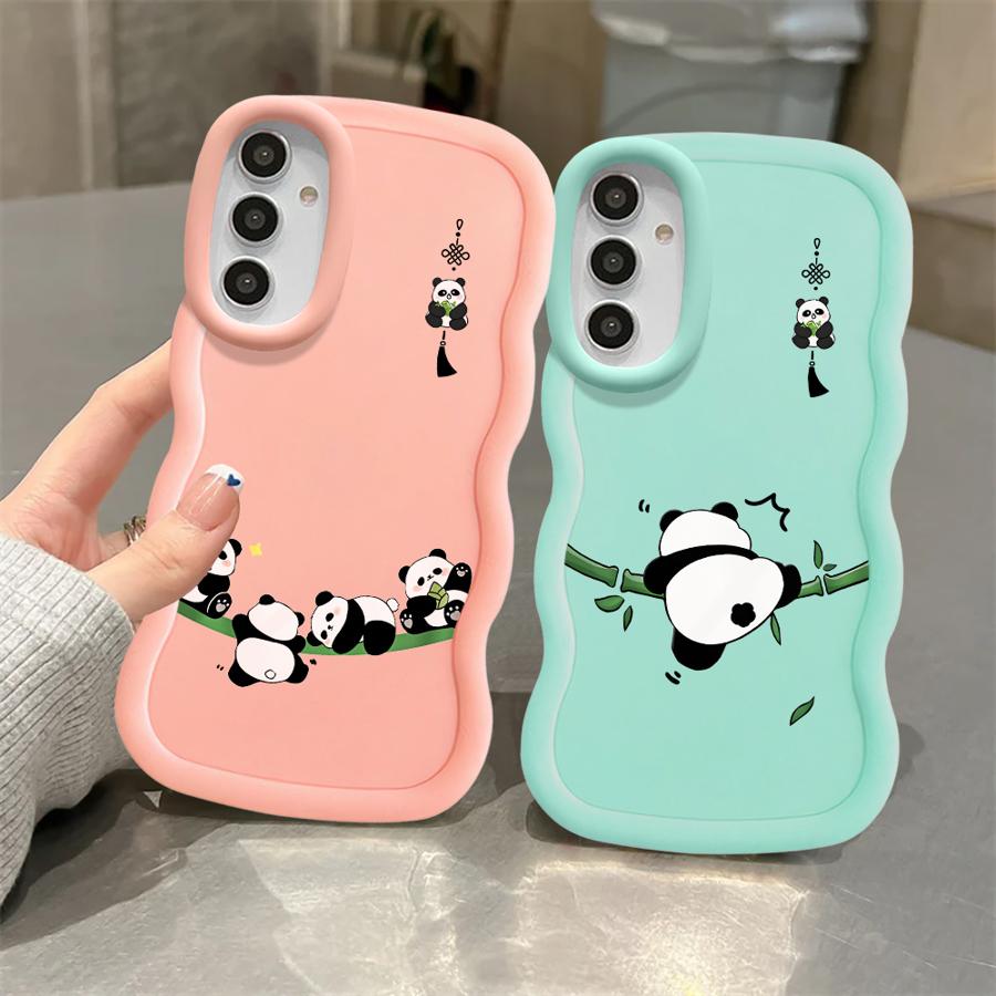 Cartoon Cute Panda Soft Phone Cover Case for Samsung Galaxy A13 A21s A12 A52 A16 A11 A14 A15 A05 A22 A33 A23 A03 A53 A06 A04