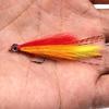 Bimoo 4PCS #6 Orange & Red Streamer Fly Minnow Bait Fish Artificial Trout Fly Fishing Lure