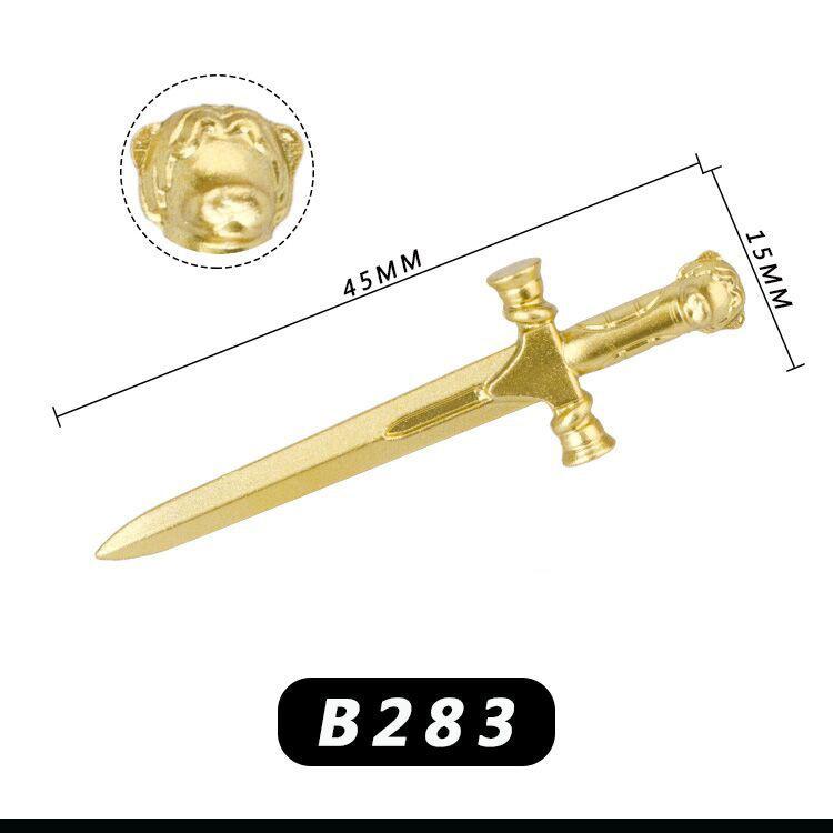 Medieval Knight Scene Minifigure: Fountain, Rapier, Compatible with LEGO Bricks