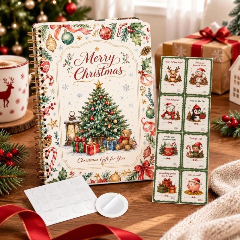 Christmas Gift Journal for Teens with Double-Coil Binding and Paper Pages, for Personal Writing, Holiday Reflection, and Memento Use