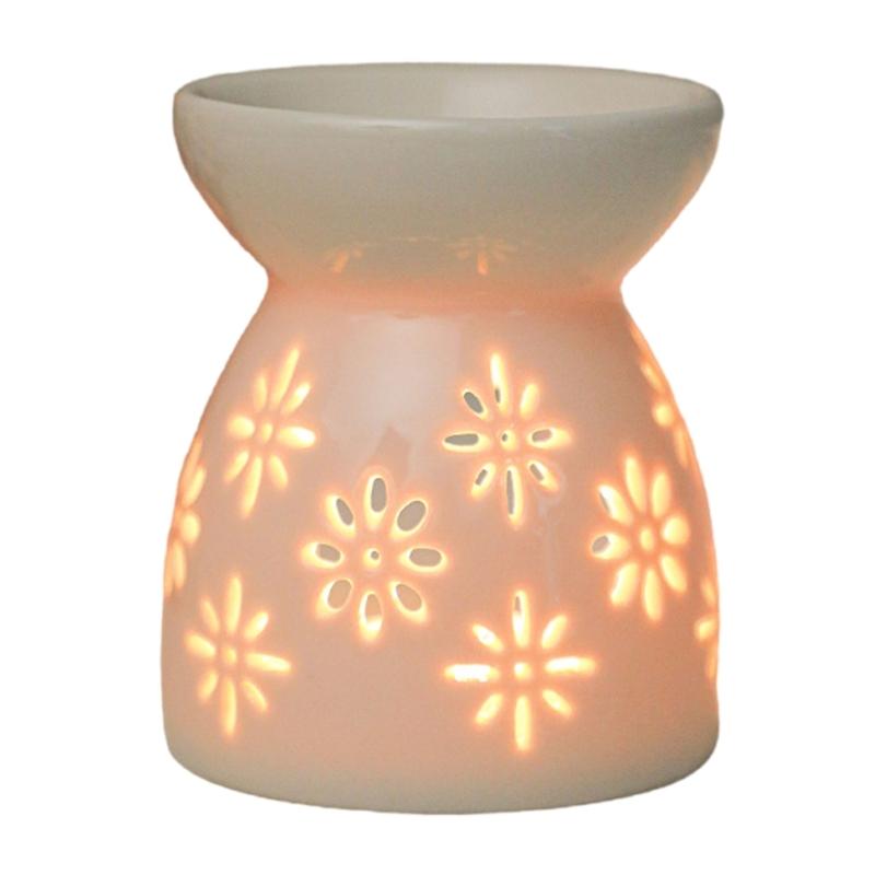Ceramics Candle Wax Warmer Hollowed Essential Oil Burners Incenses Holder Scented Diffuser for Meditations Enthusiasts