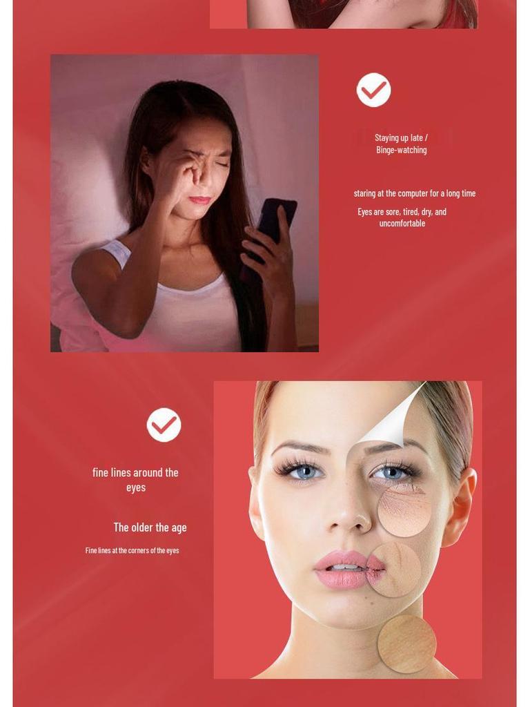 Magnetic Eye Massager for Dark Circles: Beauty Device with Vibration Therapy and Eye Patches