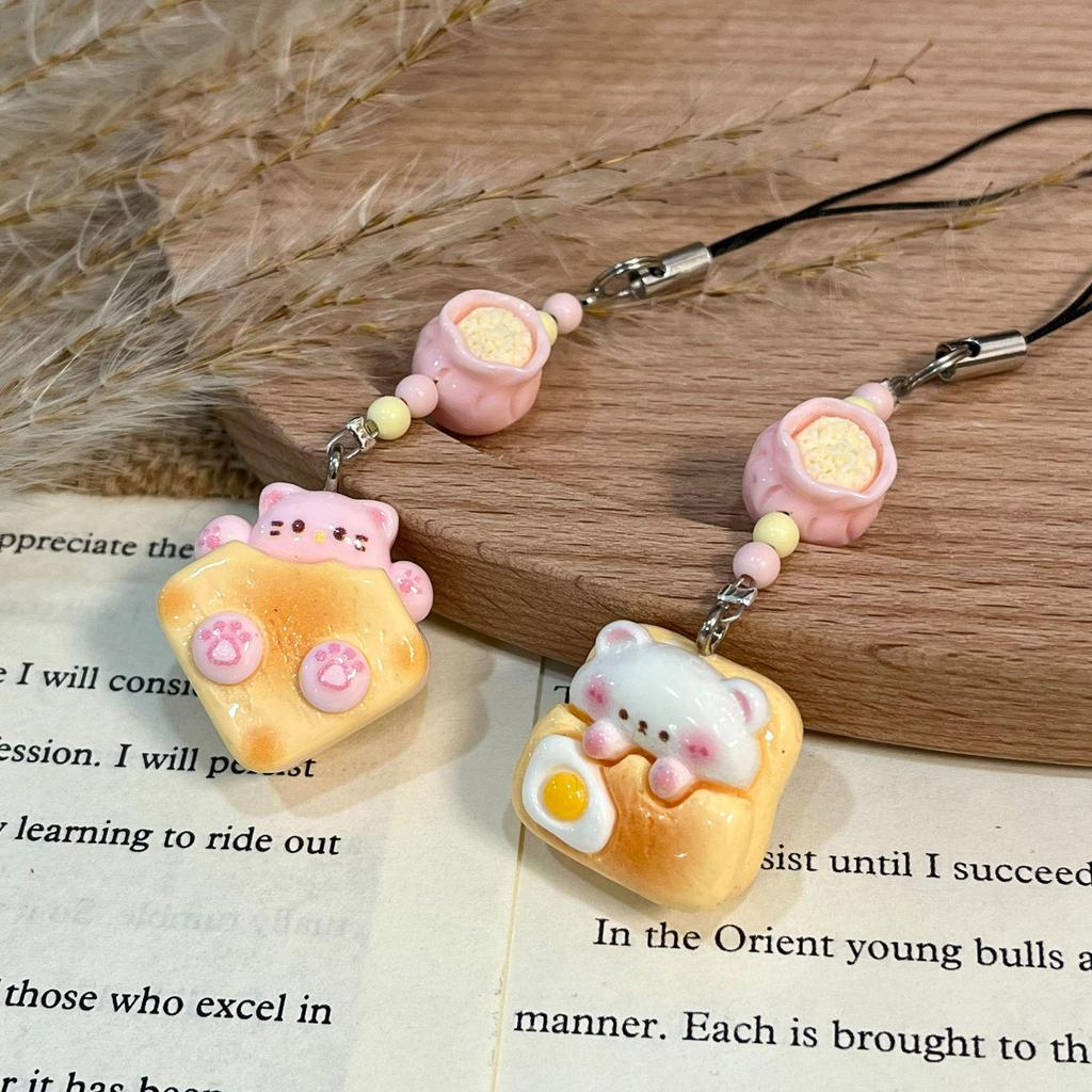 Xiaohongshu Bestseller: Cute Bear Pancake Toy Pendant and Phone Lanyard Keychain